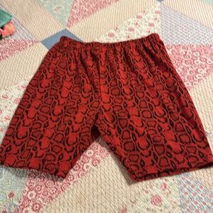 Extra Touch International Shorts Red Snakeskin Print Size 24/38